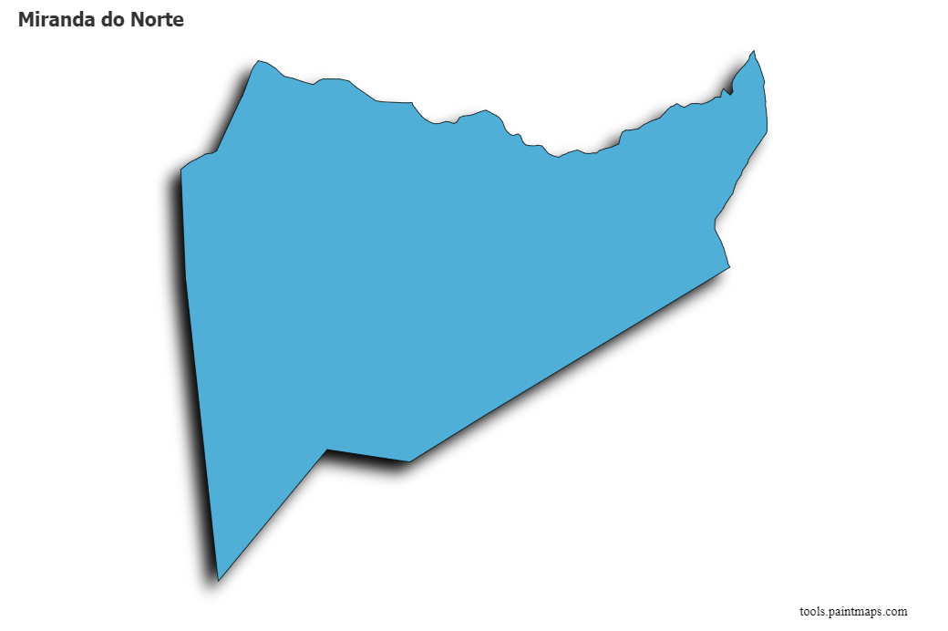 Miranda do Norte map with 3d shadow effect