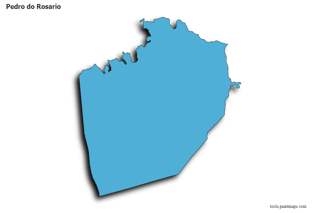 Mapa de Pedro do Rosario con efecto de sombra 3D