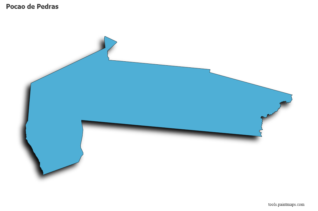 Mapa de Pocao de Pedras con efecto de sombra 3D