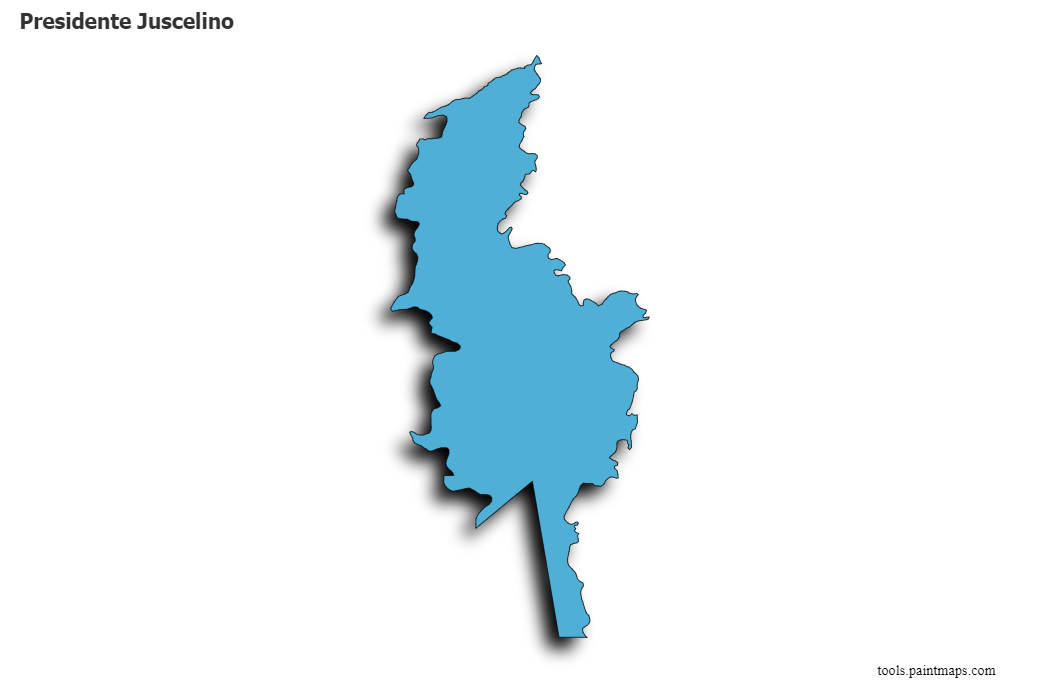 3D gölge efektli Presidente Juscelino haritası