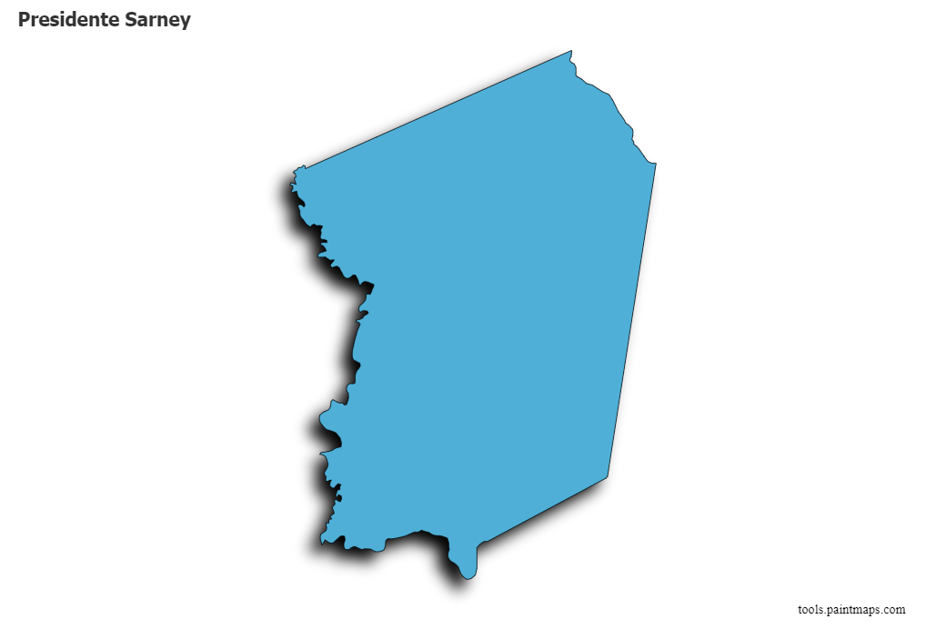 3D gölge efektli Presidente Sarney haritası
