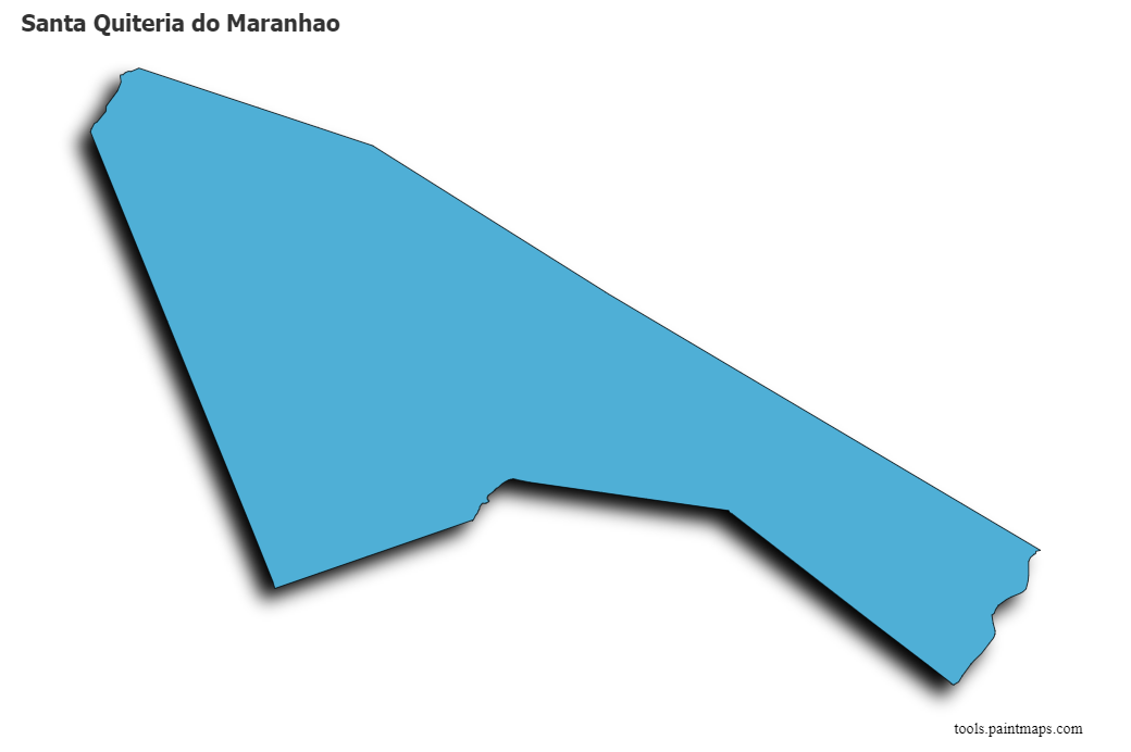 Mapa de Santa Quiteria do Maranhao con efecto de sombra 3D