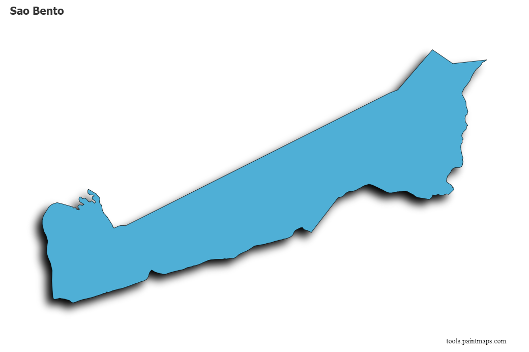 Mapa de Sao Bento con efecto de sombra 3D