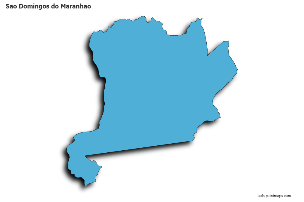 Mapa de Sao Domingos do Maranhao con efecto de sombra 3D