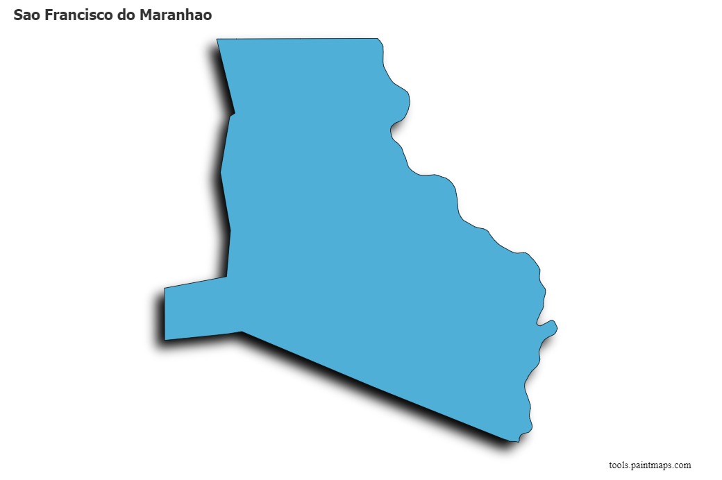 Sao Francisco do Maranhao map with 3d shadow effect