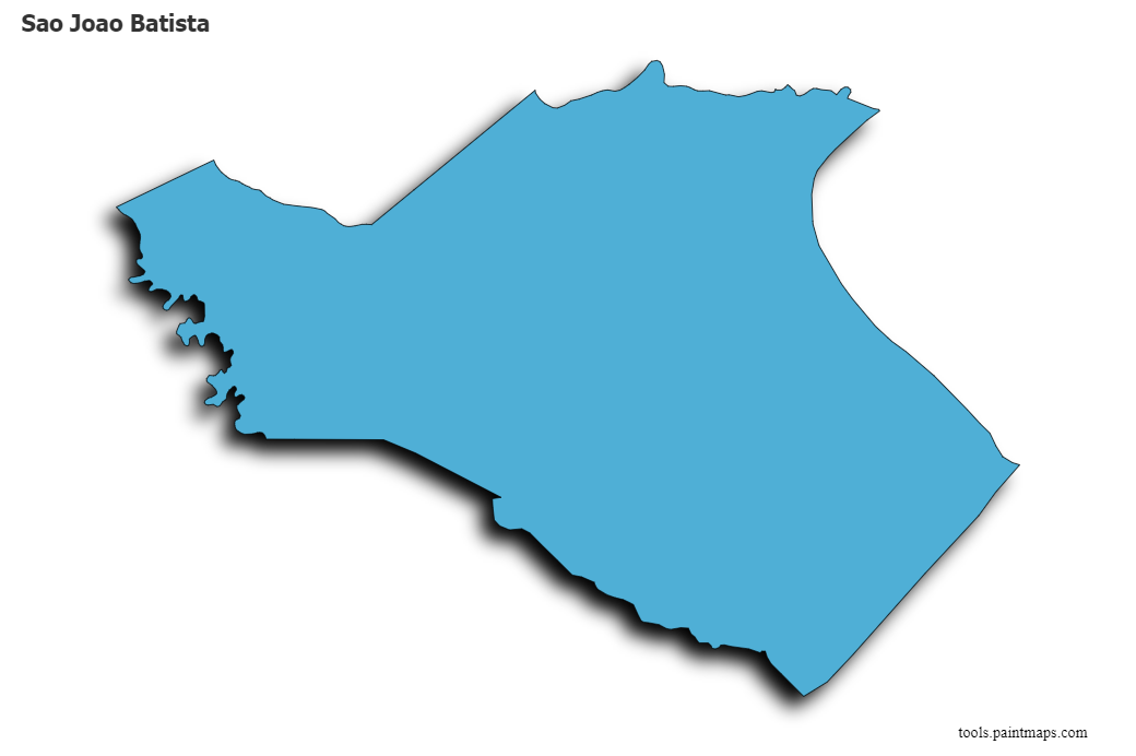 Mapa de Sao Joao Batista con efecto de sombra 3D