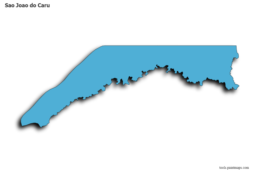 Mapa de Sao Joao do Caru con efecto de sombra 3D