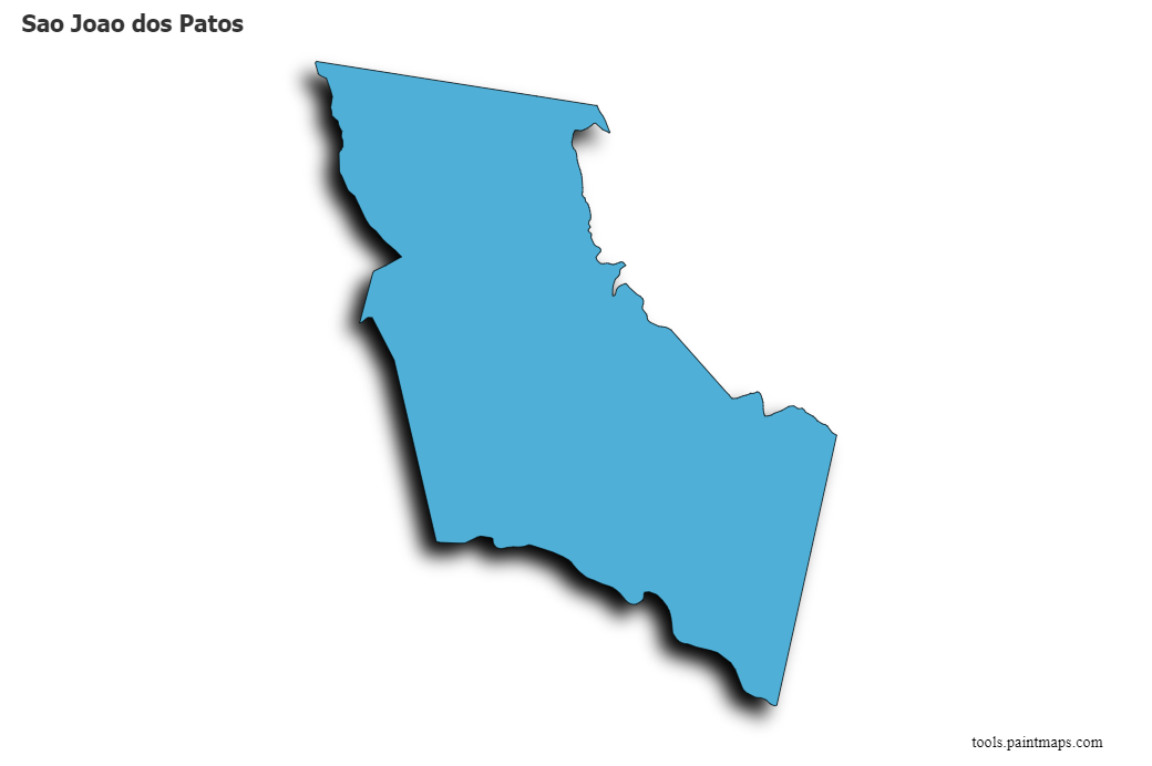 Mapa de Sao Joao dos Patos con efecto de sombra 3D