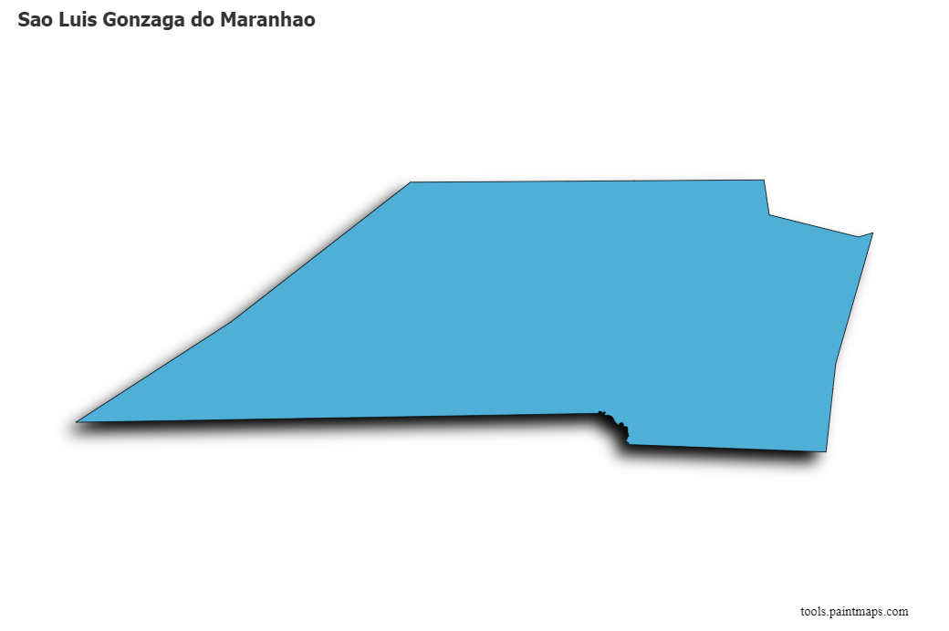 Mapa de Sao Luis Gonzaga do Maranhao con efecto de sombra 3D