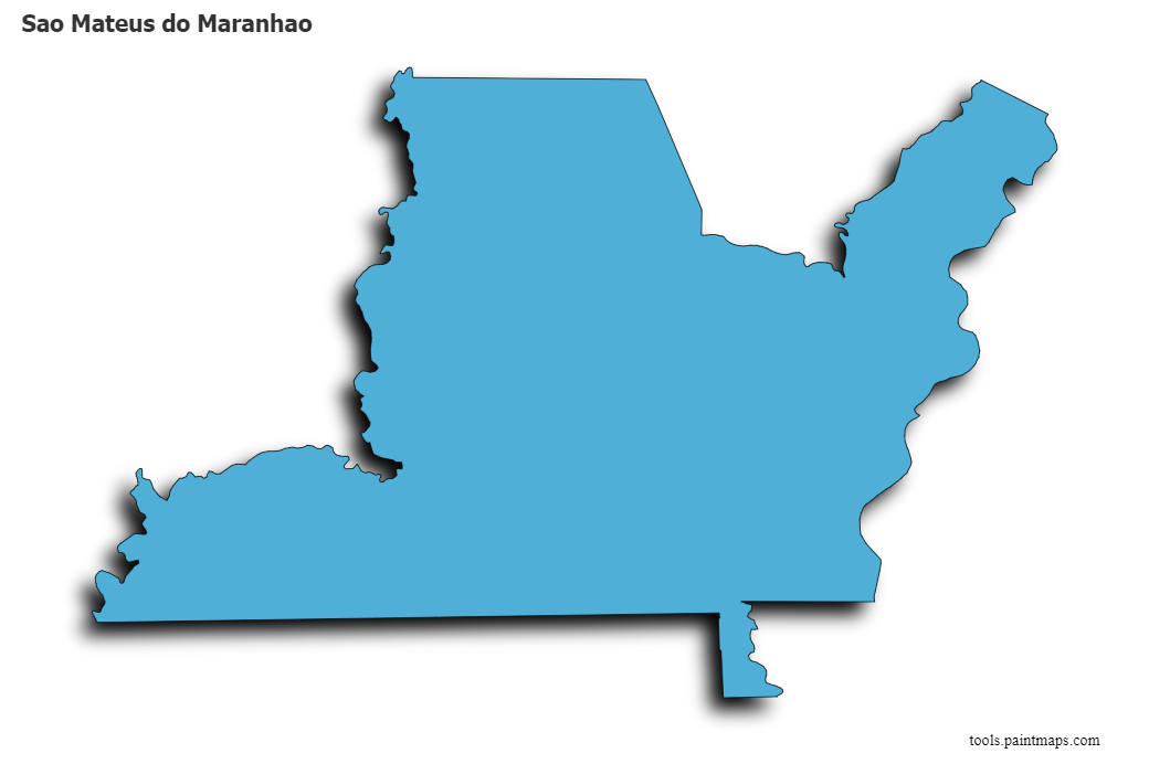 Mapa de Sao Mateus do Maranhao con efecto de sombra 3D