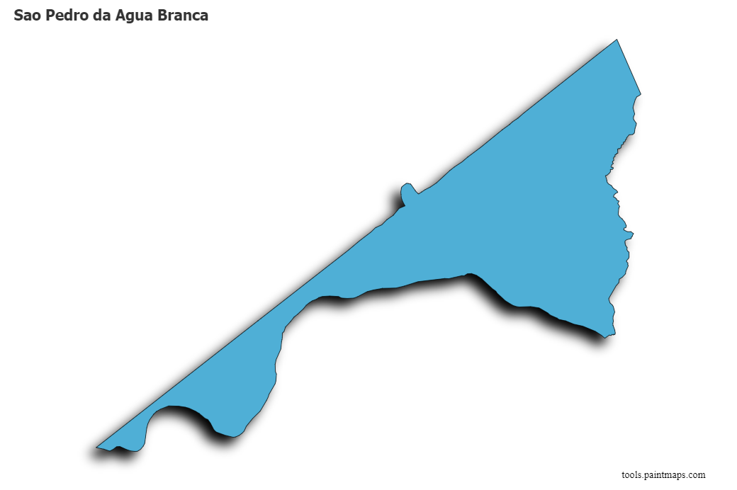 Mapa de Sao Pedro da Agua Branca con efecto de sombra 3D