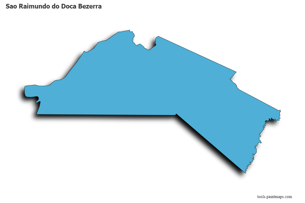 3D gölge efektli Sao Raimundo do Doca Bezerra haritası