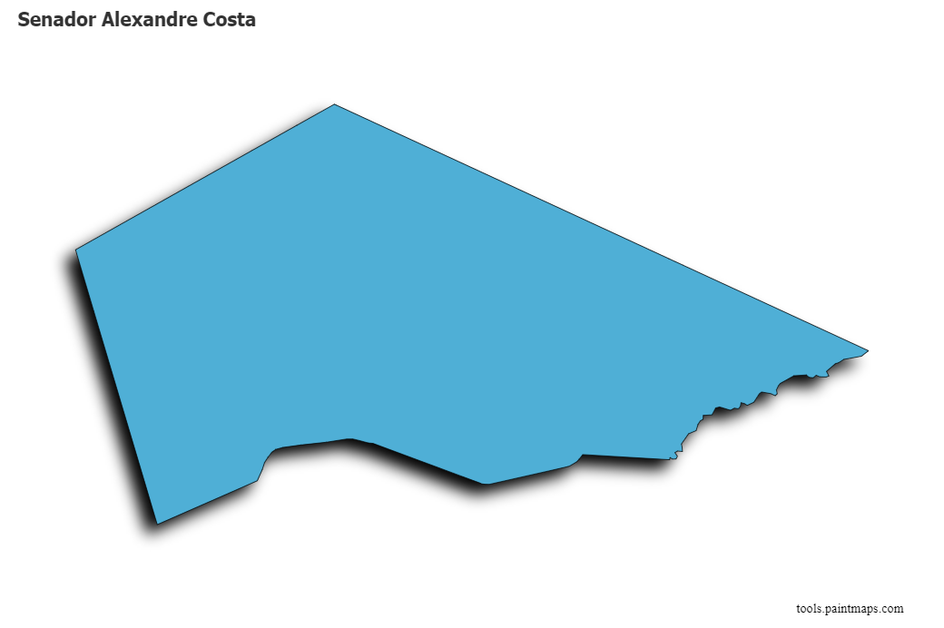 3D gölge efektli Senador Alexandre Costa haritası