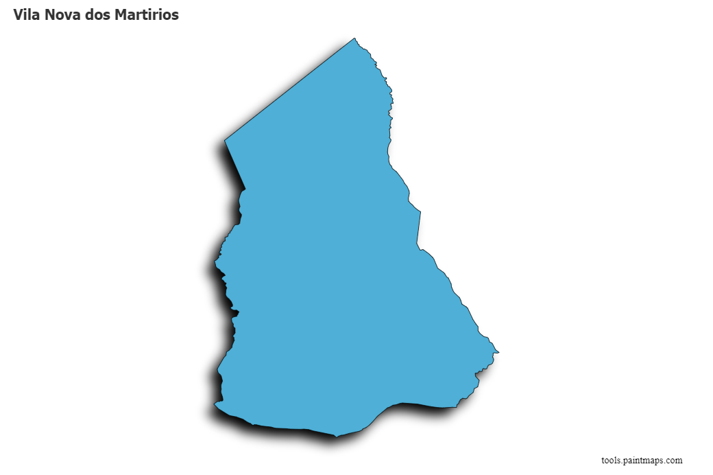 3D gölge efektli Vila Nova dos Martirios haritası