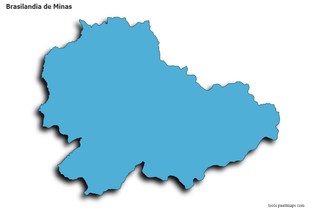 3D gölge efektli Brasilandia de Minas haritası