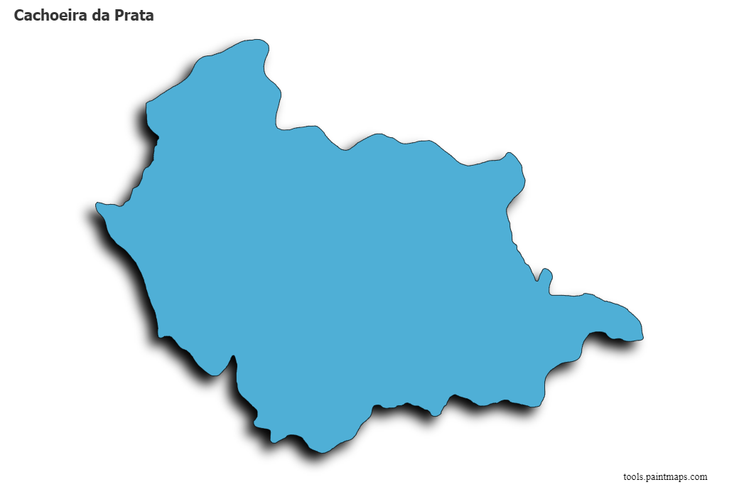 Mapa de Cachoeira da Prata con efecto de sombra 3D