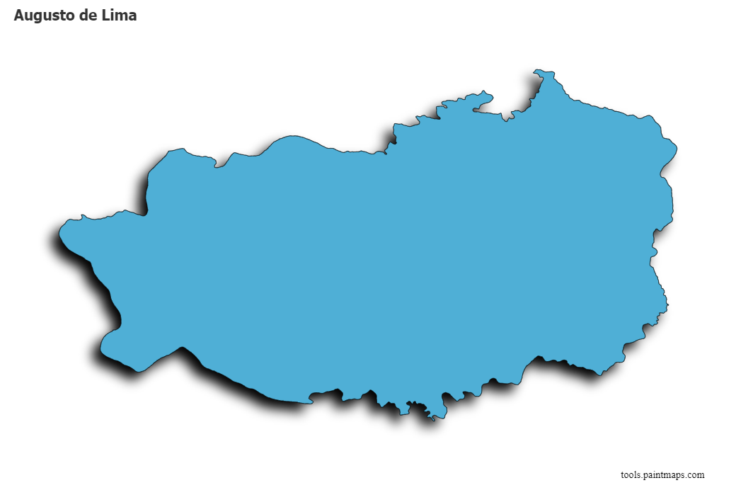 Mapa de Augusto de Lima con efecto de sombra 3D