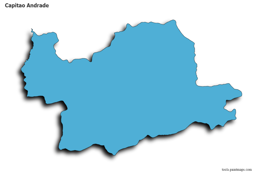 Mapa de Capitao Andrade con efecto de sombra 3D