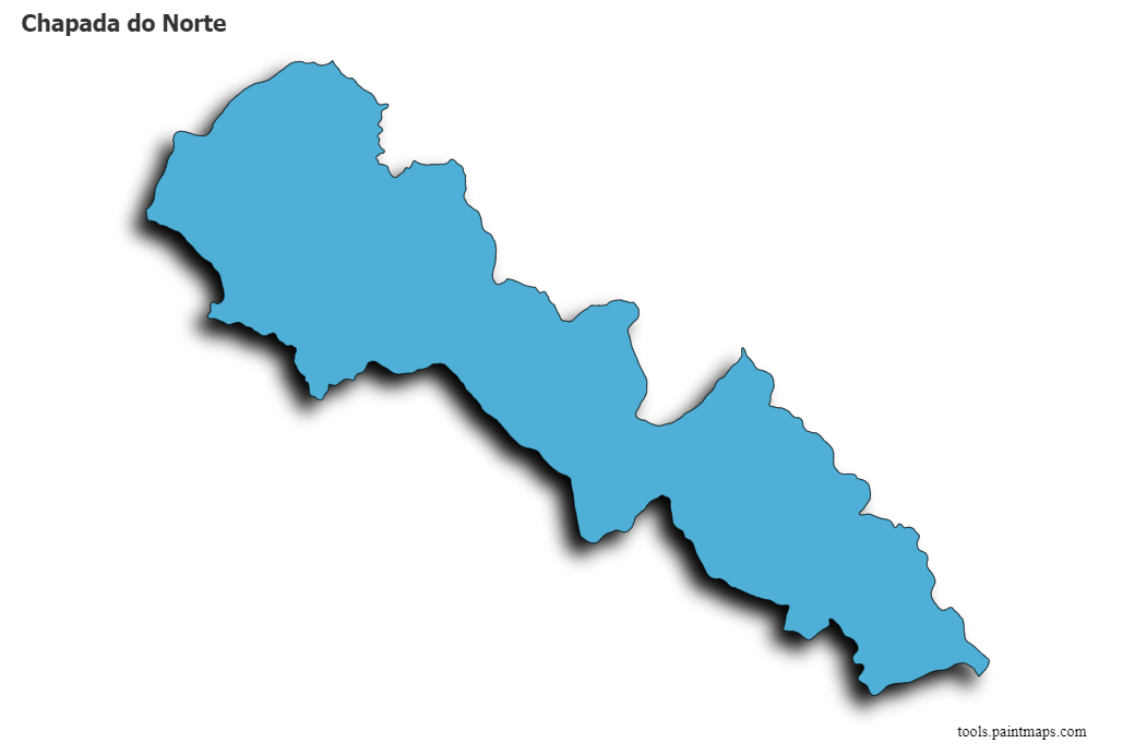 Mapa de Chapada do Norte con efecto de sombra 3D