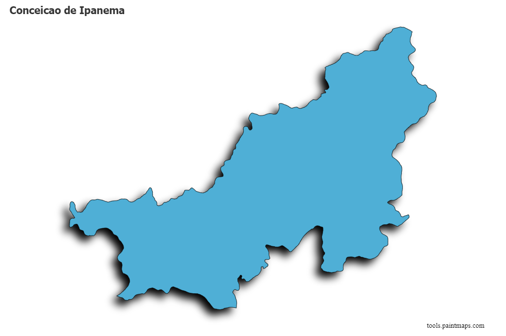 3D gölge efektli Conceicao de Ipanema haritası