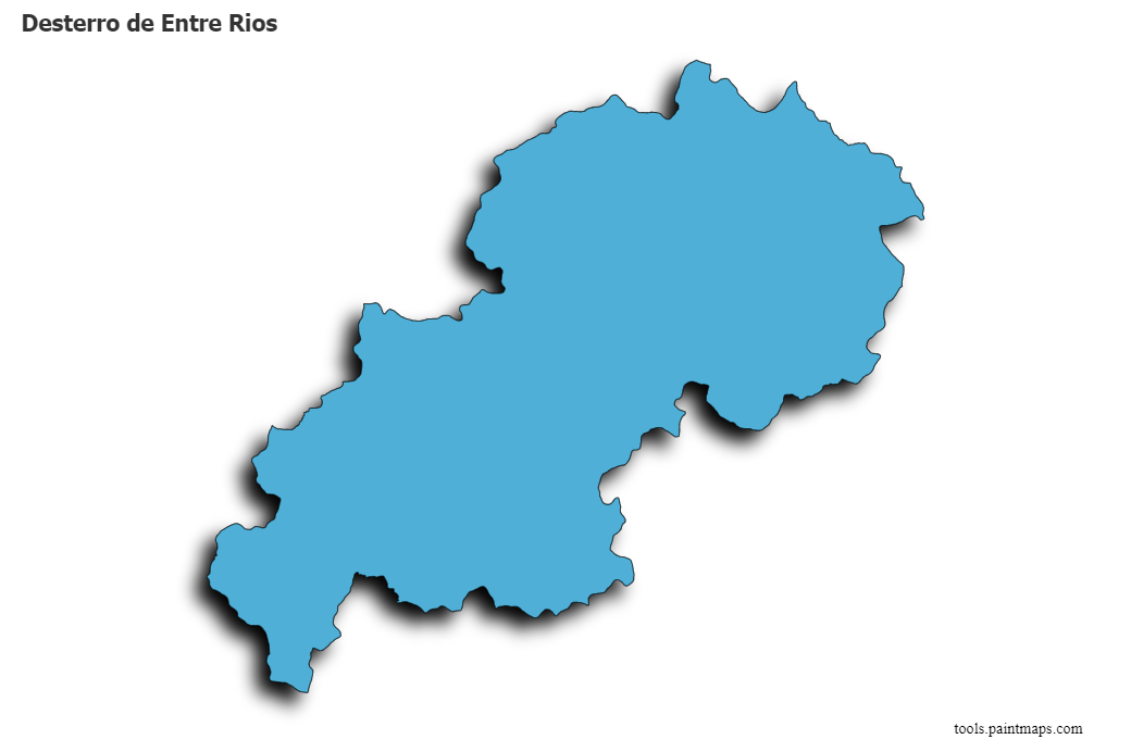 Mapa de Desterro de Entre Rios con efecto de sombra 3D