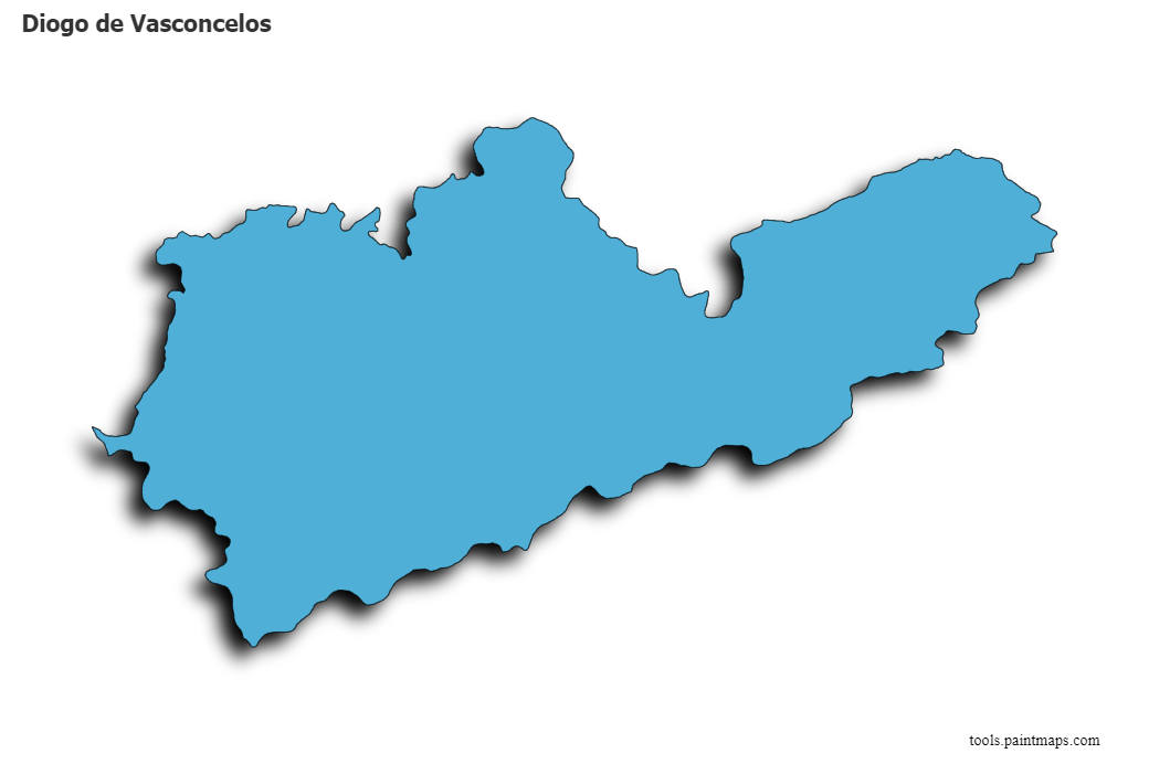 Mapa de Diogo de Vasconcelos con efecto de sombra 3D