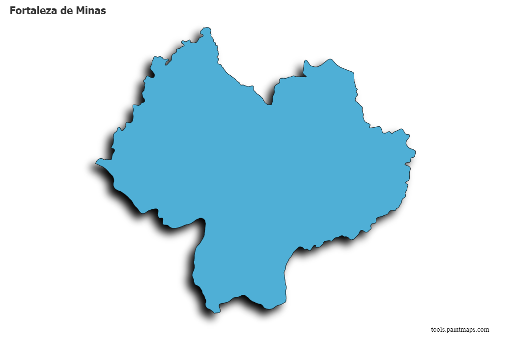 3D gölge efektli Fortaleza de Minas haritası