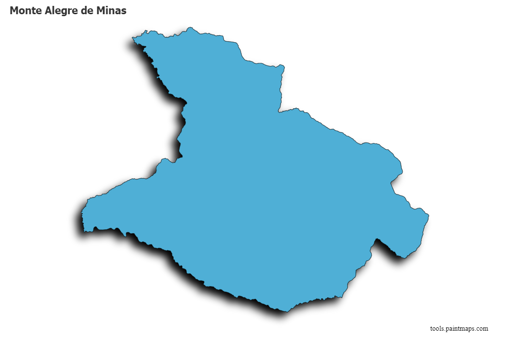 Monte Alegre de Minas map with 3d shadow effect