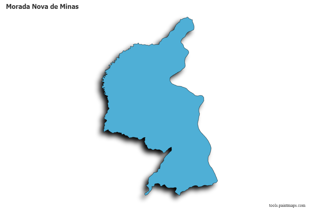 Morada Nova de Minas map with 3d shadow effect