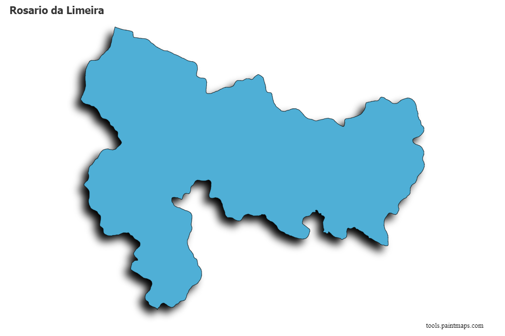 Mapa de Rosario da Limeira con efecto de sombra 3D