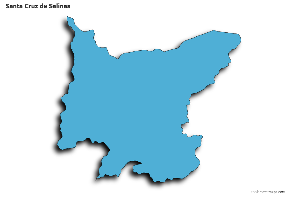 Mapa de Santa Cruz de Salinas con efecto de sombra 3D