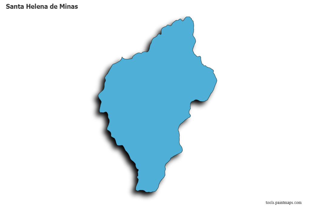 Santa Helena de Minas map with 3d shadow effect