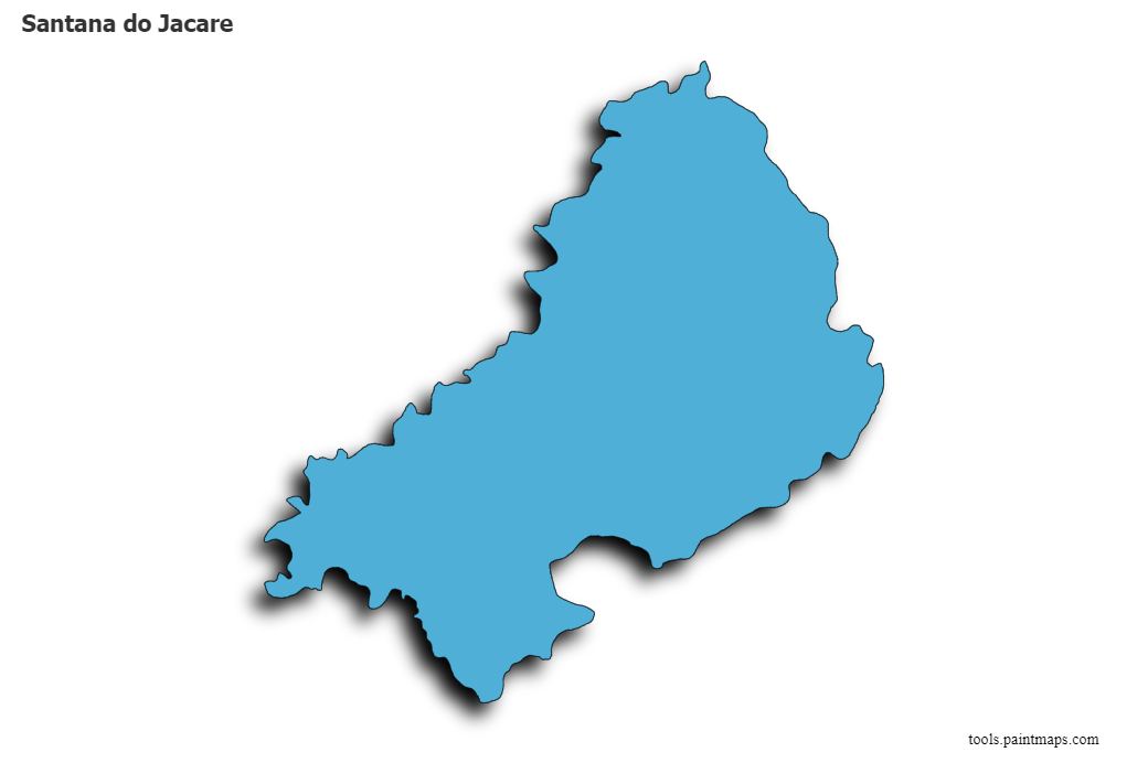 Santana do Jacare map with 3d shadow effect
