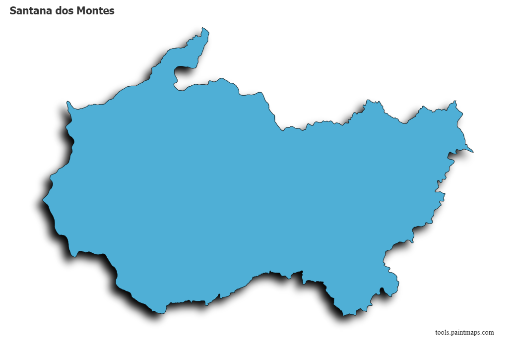 3D gölge efektli Santana dos Montes haritası