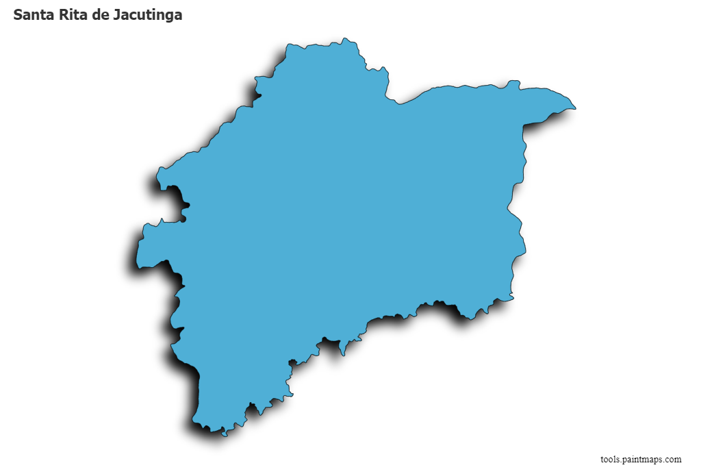 Mapa de Santa Rita de Jacutinga con efecto de sombra 3D