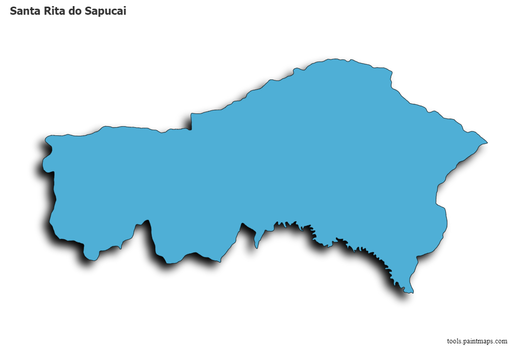 Santa Rita do Sapucai map with 3d shadow effect