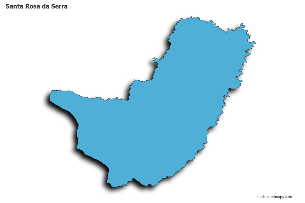 3D gölge efektli Santa Rosa da Serra haritası