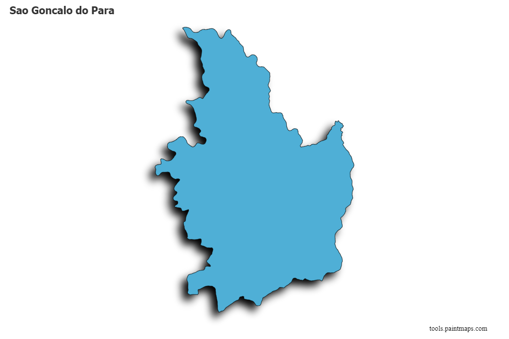 Mapa de Sao Goncalo do Para con efecto de sombra 3D