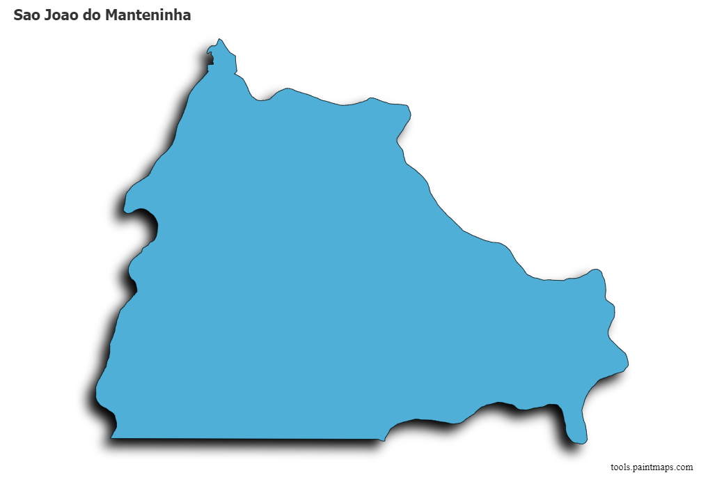 Mapa de Sao Joao do Manteninha con efecto de sombra 3D