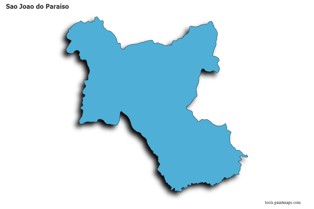 Mapa de Sao Joao do Paraiso con efecto de sombra 3D