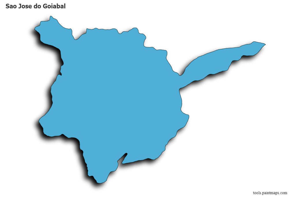 Mapa de Sao Jose do Goiabal con efecto de sombra 3D