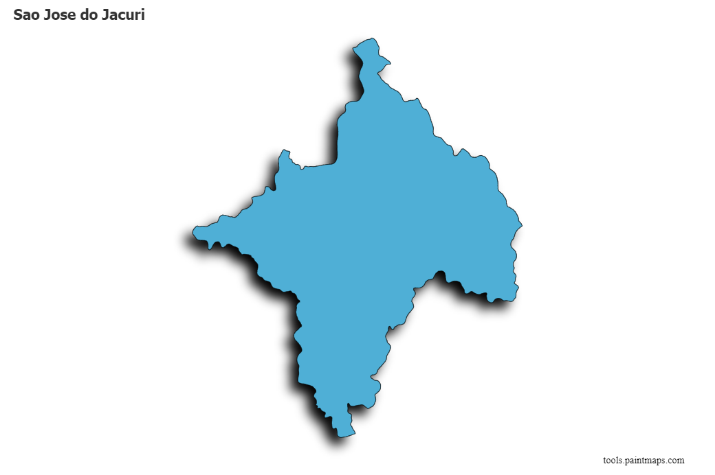 Sao Jose do Jacuri map with 3d shadow effect