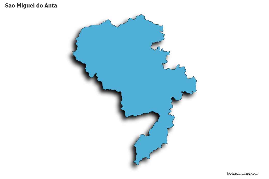 Sao Miguel do Anta map with 3d shadow effect