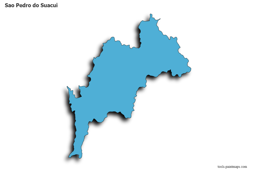 Mapa de Sao Pedro do Suacui con efecto de sombra 3D