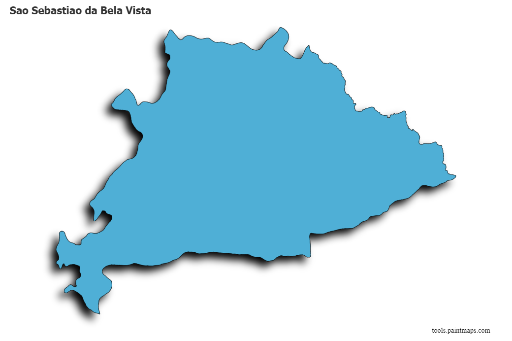 Sao Sebastiao da Bela Vista map with 3d shadow effect