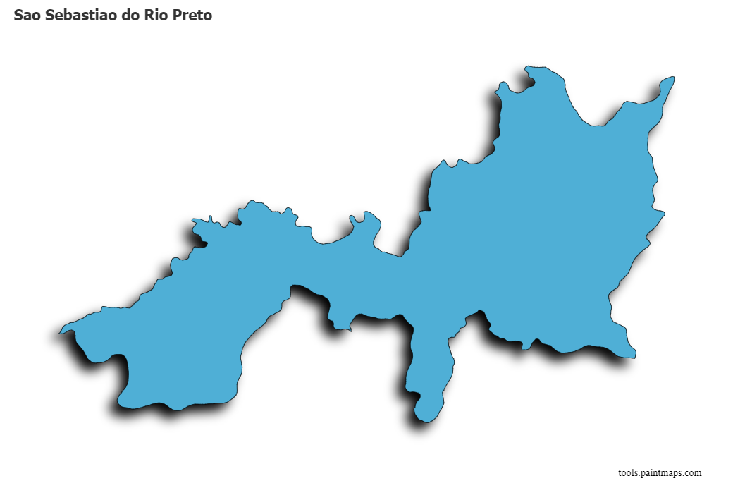 Sao Sebastiao do Rio Preto map with 3d shadow effect