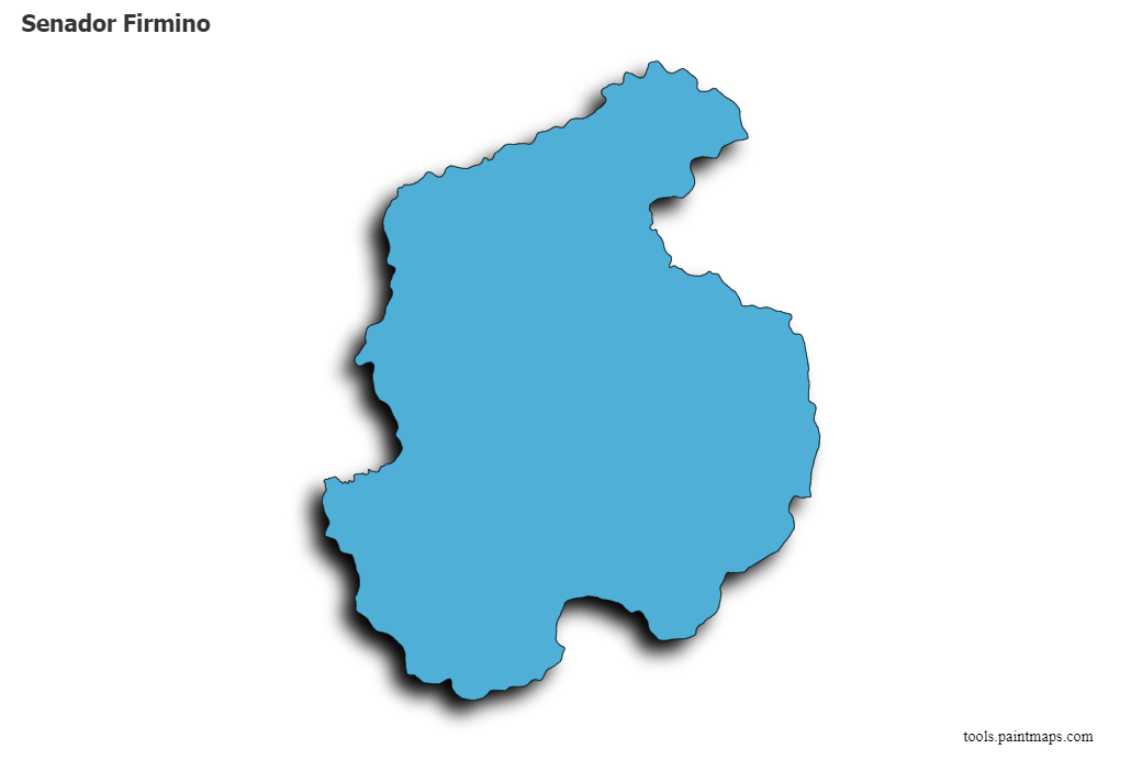 3D gölge efektli Senador Firmino haritası