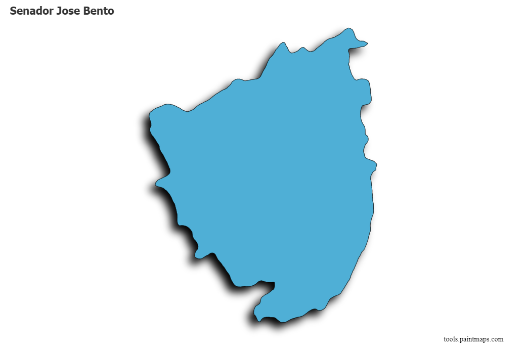 Mapa de Senador Jose Bento con efecto de sombra 3D