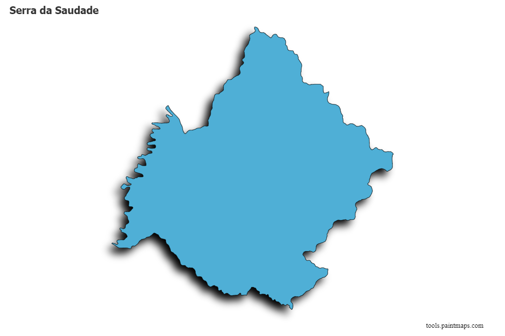 Mapa de Serra da Saudade con efecto de sombra 3D