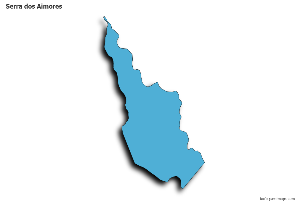 Mapa de Serra dos Aimores con efecto de sombra 3D